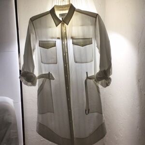 White Button-Up Shirt Dress by Current Elliot